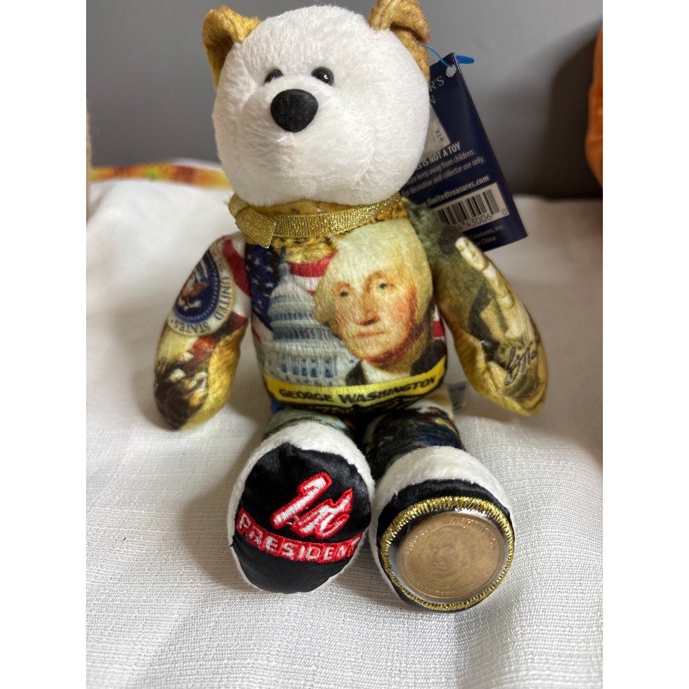 Limited Treasures George Washington Presidential Coin Bear 1st President Plush